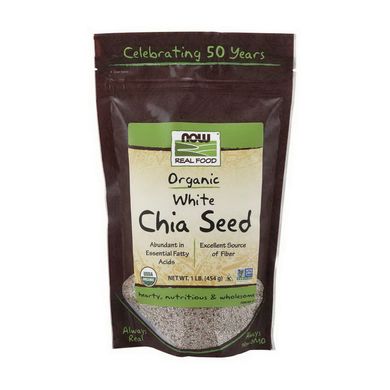 Органические белые семена чиа (Salvia hispanica) Нау Фудс / Now Foods Chia Seed organic white (454 g)