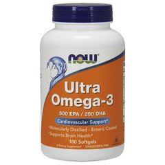 Ультра Омега-3 рыбий жир Now Foods Ultra Omega-3 500 EPA / 250 DHA (180 softgels)