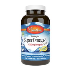 Рыбий жир Омега 3 Carlson Labs Norwegian Super Omega 3 1200 mg Omega-3s (180 soft gels)