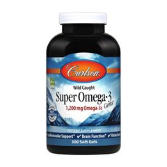 Рыбий жир норвежский Омега 3 Carlson Labs Super Omega 3 1200 mg Omega-3s EPA 600 мг / DHA 400 (300 soft gels)