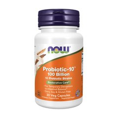 Пробиотик -10 100 миллиардов для пищеварения Нау Фудс / Now Foods Probiotic-10 100 Billion (30 veg caps)