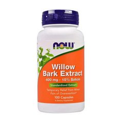 Экстракт коры ивы белой Now Foods Willow Bark Extract 400 mg (100 caps)