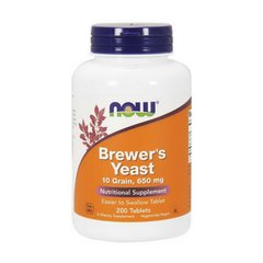 Пивные дрожжи (сушеные, неактивные) Нау Фудс / Now Foods Brewer's Yeast 10 Grain, 650 mg (200 tab)