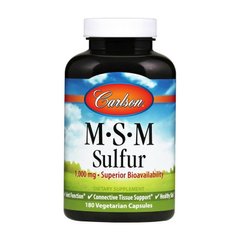Метилсульфонилметан для суставов и связок Carlson Labs MSM Sulfur 1000 mg (180 veg caps)