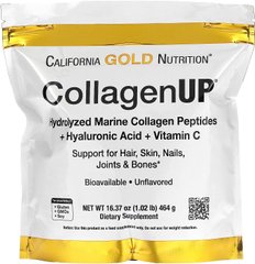 Морський колаген + гіалуронова кислота + вітамін С California Gold Nutrition CollagenUP (464 g)