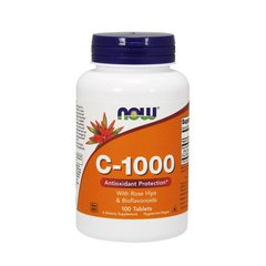 Витамин С-1000 с шиповником и биофлавоноидами Now Foods C-1000 with rose hips & bioflavonoids (100 tab)