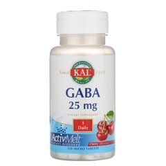 Габа Гамма-аминомасляная кислота (ГАМК) KAL GABA 25 mg (120 micro tabs, cherry natural)