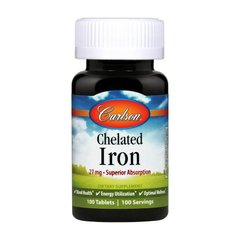 Хелатное железо Carlson Labs Chelated Iron 27 mg (100 tabs)