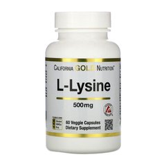 Аминокислота Л-лизин California Gold Nutrition L-Lysine 500 mg (60 veg caps)