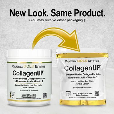 Морський колаген + гіалуронова кислота + вітамін С California Gold Nutrition CollagenUP (464 g)