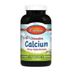 Жувальний кальцій для дітей Carlson Lab kid's Chewable Calcium 250 mg (120 tab) vanilla