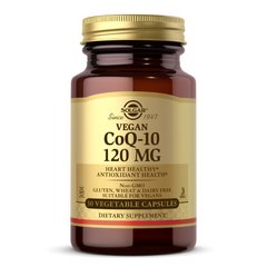 Коэнзим Q-10 (KanekaQ10 в виде убихинона) веган Solgar CoQ-10 120 mg vegan (30 veg caps)