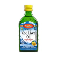 Риб'ячий жир з печінки тріски Carlson Labs Cod Liver Oil 1,100 mg Omega-3s + Vitamins A & D3 (250 ml)