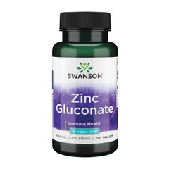 Цинк (глюконат цинка) Свансон / Swanson Zinc Gluconate 30 mg (250 tab)