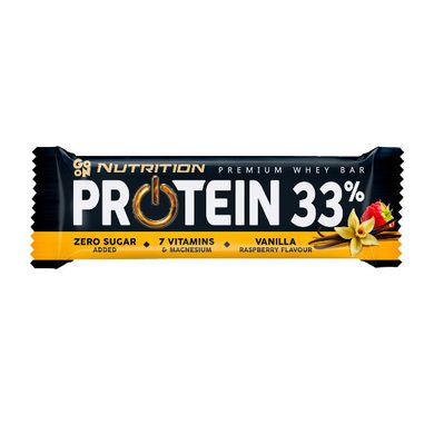 Батончик протеиновый GoOn Nutrition Protein 33% Bar ваниль, клубника (50 g, vanilla raspberry)