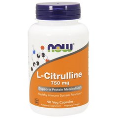 Аминокислота Л цитруллин Now Foods L-Citrulline 750 mg (90 veg caps)