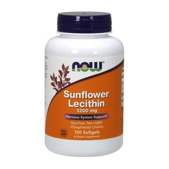 Лецитин подсолнечника Now Foods Sunflower Lecithin 1200 mg 100 капсул
