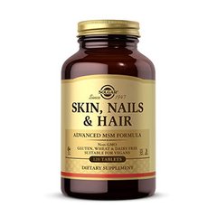 Витамины для волос, кожи, ногтей формула МСМ Solgar Skin Nails & Hair Advanced Msm Formula (120 tabs)