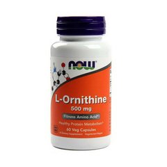 Л-Орнитин (L-орнитин гидрохлорид) 1500 мг Now Foods L-Ornithine 500mg (60 caps)