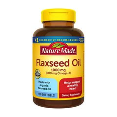 Льняное масло с Омега 3 Nature Made Flaxseed Oil 1000 mg Жирные кислоты (100 sgels)