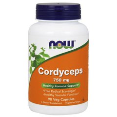 Органический Кордицепс (Cordyceps sinensis) (мицелия) Now Foods Cordyceps 750 mg (90 veg caps)