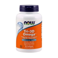 Омега 3 Рыбий жир + Д3 Now Foods Tri-3D Omega-3 EPA-330 / DHA-220 90 softgels