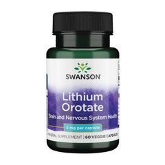 Литий (оротата лития) Свансон / Swanson Lithium Orotate 5 mg (60 veg caps)