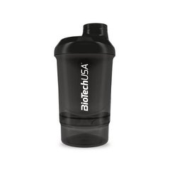 Шейкер для спортивного питания BioTech Shaker Wave Mini + 2 in 1 (300 ml) Black