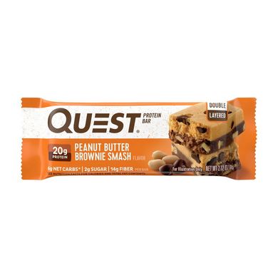 Протеїновий Батончик Quest Nutrition Protein Bar тістечко і арахіс (60 g, peanut butter brownie smash)