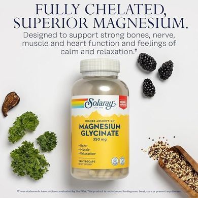 Solaray Magnesium Glycinate 350 mg (240 veg caps)
