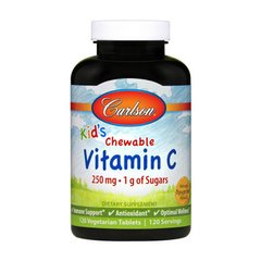 Витамин C для детей Carlson LabsKid's Chewable Vitamin C 250 mg 1 g of Sugars (120 veg tab) tangerine