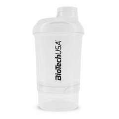 Шейкер для спортивного питания BioTech Shaker Wave Mini + 2 in 1 (300 ml) Opal White