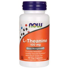Л-Теанин 100 мг Now Foods L-Theanine 100 mg (90 veg caps)