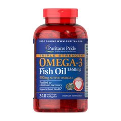 Жирные кислоты Омега 3 Puritan's Pride Triple Strength Omega-3 Fish Oil рыбий жир 1360 mg 240 капсул