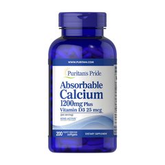 Кальций Витамин Д3 Пуританс Прайд / Puritan's Pride Absorbable Calcium 1200 mg Plus Vitamin D3 (200 softgels)