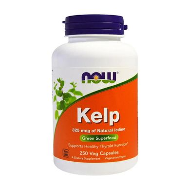 Натуральный йод (ламинария) (из Келп) бурая водоросль Нау Фудс / Now Foods Kelp 325 mcg 250 veg caps / вег ка