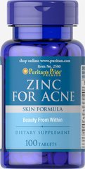 Zinc For Acne (100 tablets) Puritan's Pride