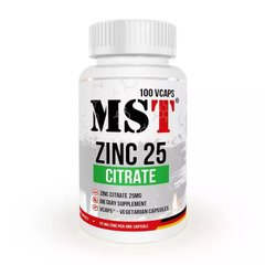 Цитрат цинка MST Zinc 25 Citrate (100 veg caps)