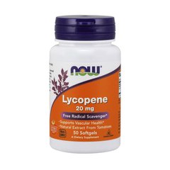 Ликопин (из натурального томатного экстракта) Now Foods Lycopene 20 mg 50 softgels