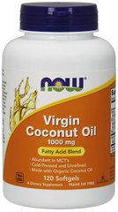 Кокосовое масло первого отжима Now Foods Virgin Coconut Oil 1000 mg 120 softgels