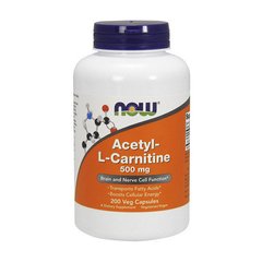 Ацетил-L-карнитин Now Foods Acetyl-L-Carnitine 500 мг 200 вег капсул