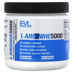 L-Аргинин EVLution Nutrition, L-Arginine 5000 мг, без добавок, 150г (5.3 унции)