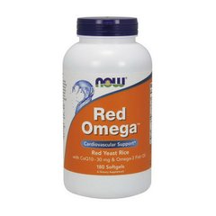 Красный дрожжевой рис с Омега 3 + CoQ10 Now Foods Red Omega (180 softgels)