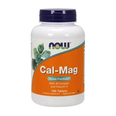 Кальций и магний стресс формула + Б и Ц Now Foods Cal-Mag stress formula + vit B + vit C (100 tabs)