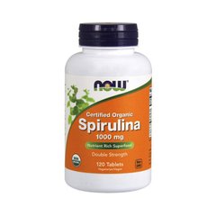 Органическая спирулина Now Foods Spirulina 1000 mg certified organic (120 tabs)