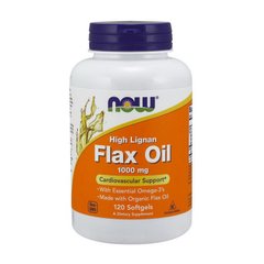 Льняное масло для поддержки сердечно-сосудистой системы Нау Фудс / Now Foods Flax Oil 1000 mg (120 sgels)