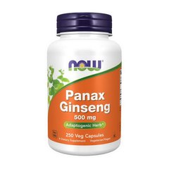 Женьшень корейский в капсуле (корень) Now Foods Panax Ginseng 500 mg (250 veg caps)