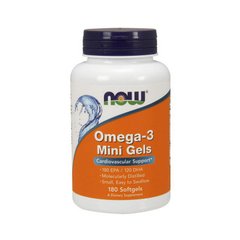Омега 3 рыбий жир Мини-гели Now Foods Omega-3 Mini Gels (180 softgel)
