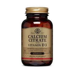 Кальций с витамином Д-3 Solgar Calcium Citrate with vit D3 60 табл