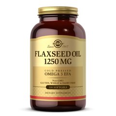 Жирні кислоти Лляне масло Solgar Flaxseed Oil 1250 mg (100 softgels)